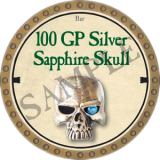 100 GP Silver Sapphire Skull